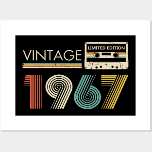 56th Birthday Vintage 1967 Limited Edition Cassette Tape Posters and Art